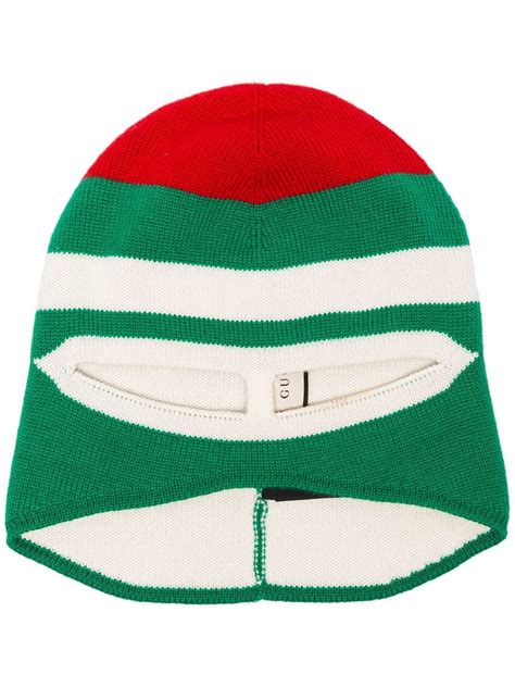 gucci red and green ribbed wool hat mask|women's Gucci hats.